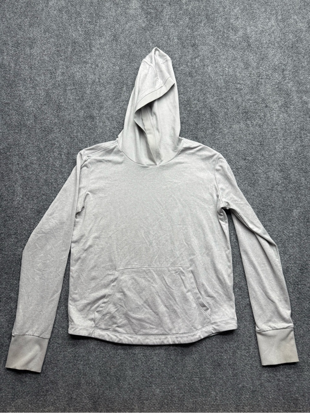 Athleta Girl Youth Medium Light Gray Hooded pullover athletic Sweater